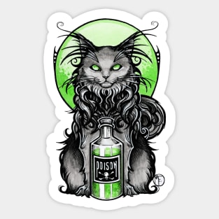 Black Cat With Poison Bottle Sticker